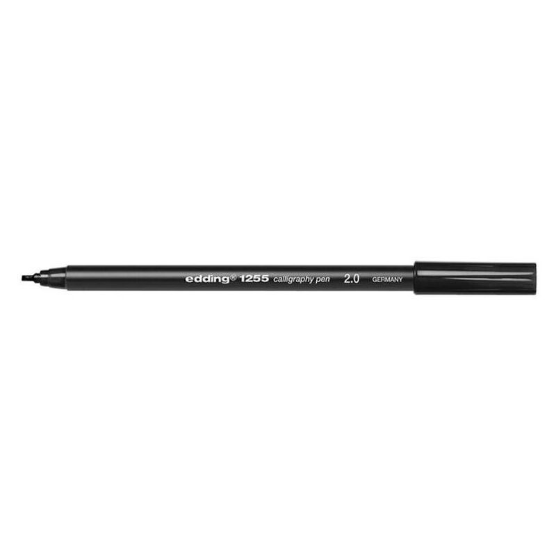 Edding - 1255 Calligraphy Pen 2.0mm Line Black (Pack 10) - Black