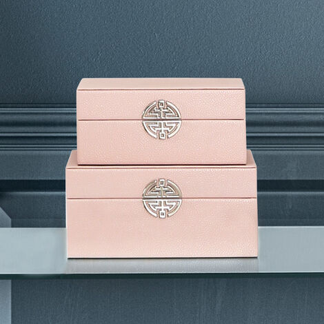 Pink And Silver Jewellery Boxes Set Of 2