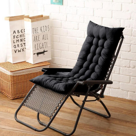 125cm Thick Soft Comfortable Chaise Lounge Chair Cushion, Black