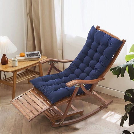 125cm Thick Soft Comfortable Chaise Lounge Chair Cushion, Blue