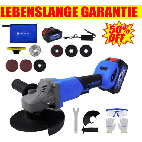 125mm 21V Akku Winkelschleifer Trennschleifer Schleifmaschine & Li-ion Batterie