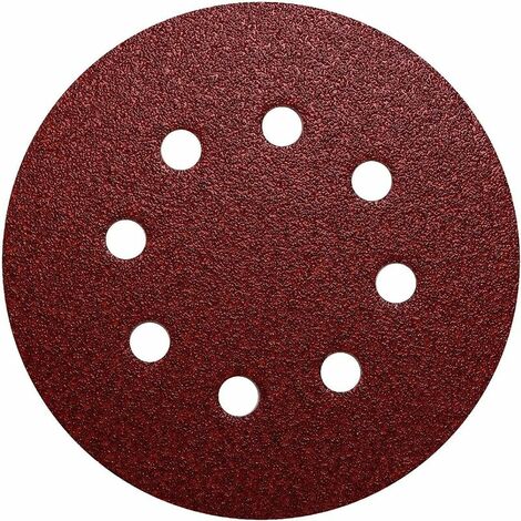125mm Disques Abrasifs de ponçage 80 Grain 8 trous Auto - Agrippants Lot 50pcs