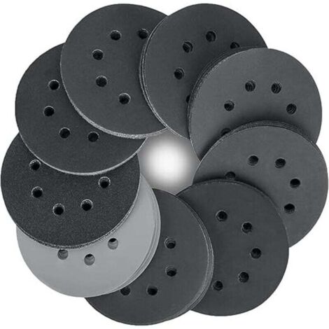 125mm Disques de Ponçage, 80 Disques Papier Abrasifs au carbure de silicium 8 trous Abrasifs de Ponçage Ponceuse tampons ponçage Grains 320/400/600/800/1000/1200/1500/2000 pour Poncer Polir