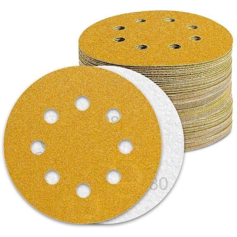 125mm Sanding Disc, 80 Grit, 100pcs Sanding Discs for Random Orbital Sanders, Sandpaper...
