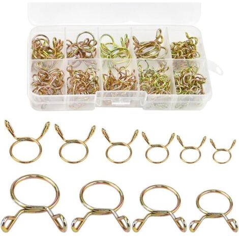 126 fascette stringitubo a molla, da 5-14 mm, per tubi del carburante, tubi dell'acqua e tubi in silicone.