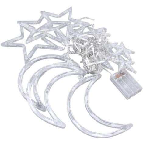 126 LED-Lichterketten für Hochzeiten und Geburtstage, romantische Atmosphäre mit Sternen und Mond, batteriebetrieben.