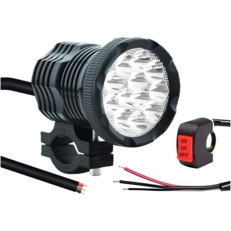 12–60 V Motorrad-Scheinwerfer, 18 W, 2500 lm, 12 LEDs, Offroad-Arbeitsleuchte für ATV, Motorrad, Rennwagen, Geländewagen, Pickup, Boot, LKW und Anhänger. 1 Stück