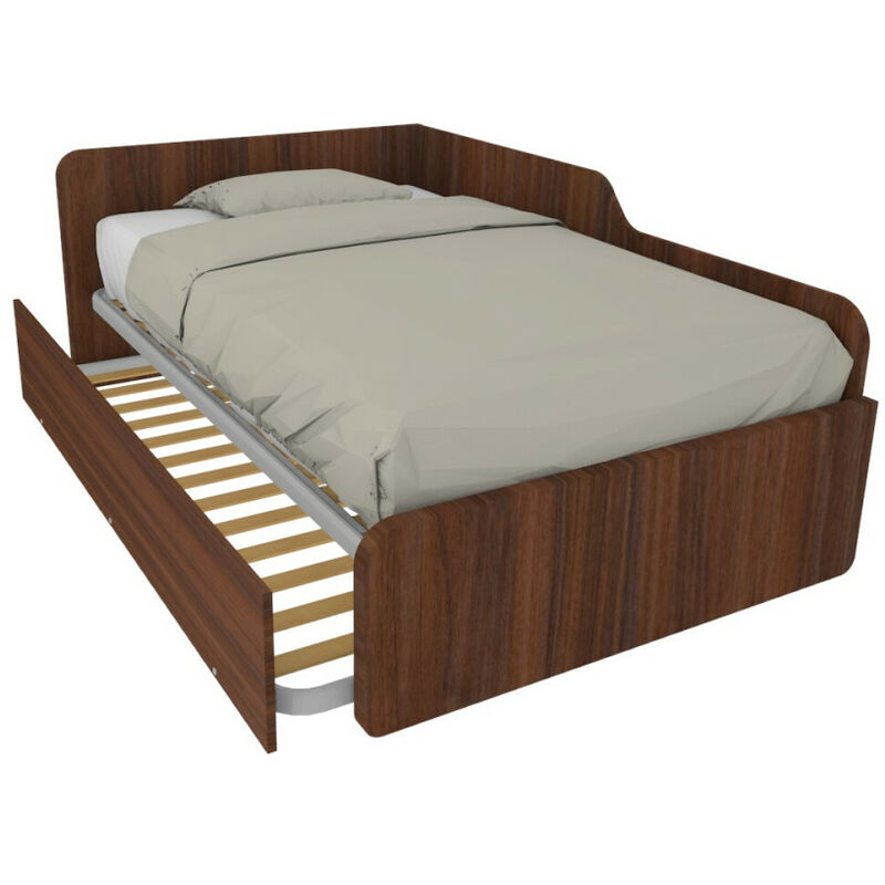 Canapé-lit double 120x190 avec dossier et deuxième lit extractible - Noyer Canaletto