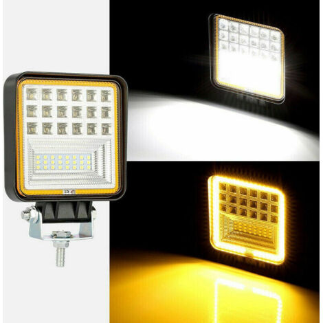 126W LED Диоден Фар Работна Бяла Жълта Светлина Габарит Мъгла Лампа 12V 24V 3030 Лумена
