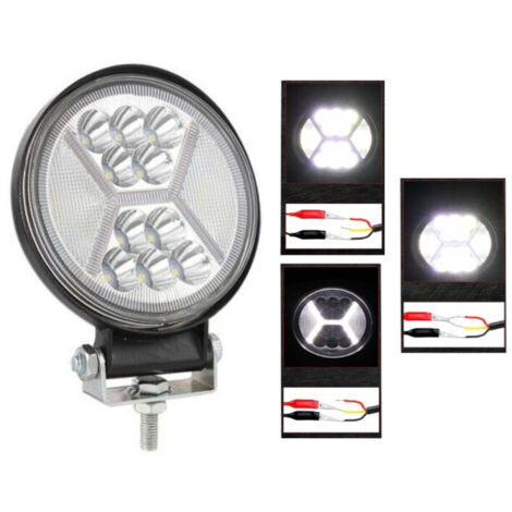 Универсален 126W Лед LED Халоген Фар Работна Лампа 12V - 24V бяла светлина + блиц мигаща бяла светлина за автомобил офро