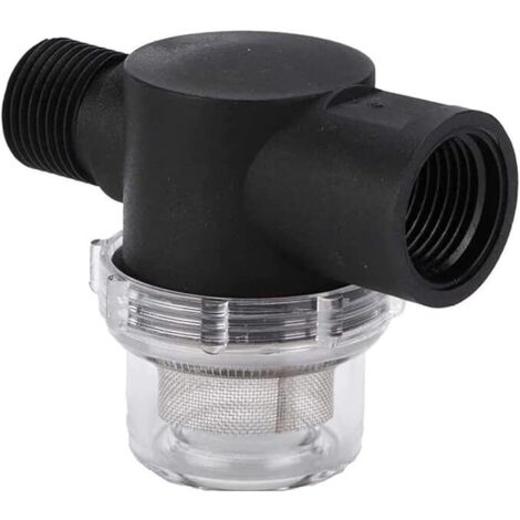 1,27 cm (1/2 Zoll) Wasserpumpenfilter, 50 Mesh Inline-Bewässerungsfilter für Zulaufwasserschlauch, kompatibel mit WFCO- und Shurflo-Pumpen (schwarz)