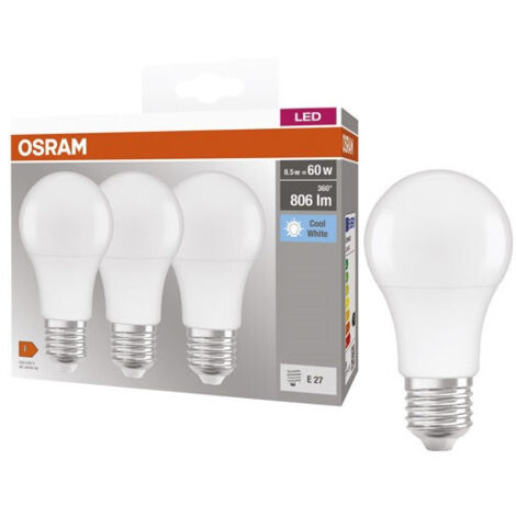 127531 3u LAMPARA STANDARD LED E27 8,5W 4000K BASE OSRAM