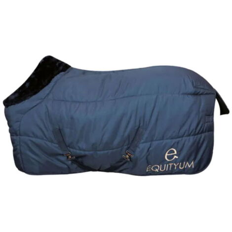 128 cm, Blu: Coperta da box per cavalli modello Malva imbottita 200 g e tessuto esterno 600 D