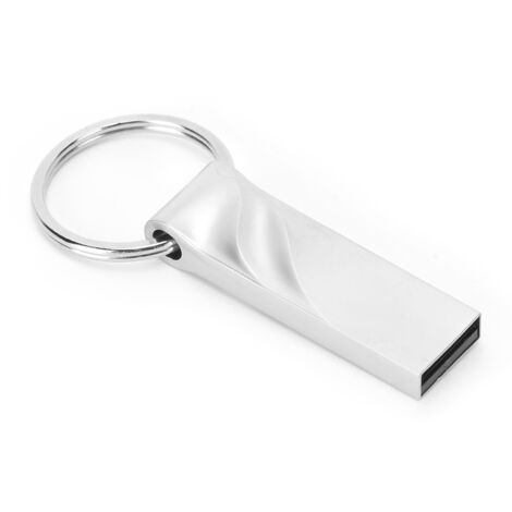 128 GB Mini-USB-Stick aus Metall, elegantes silbernes Design, USB 2.0-Flashspeicher