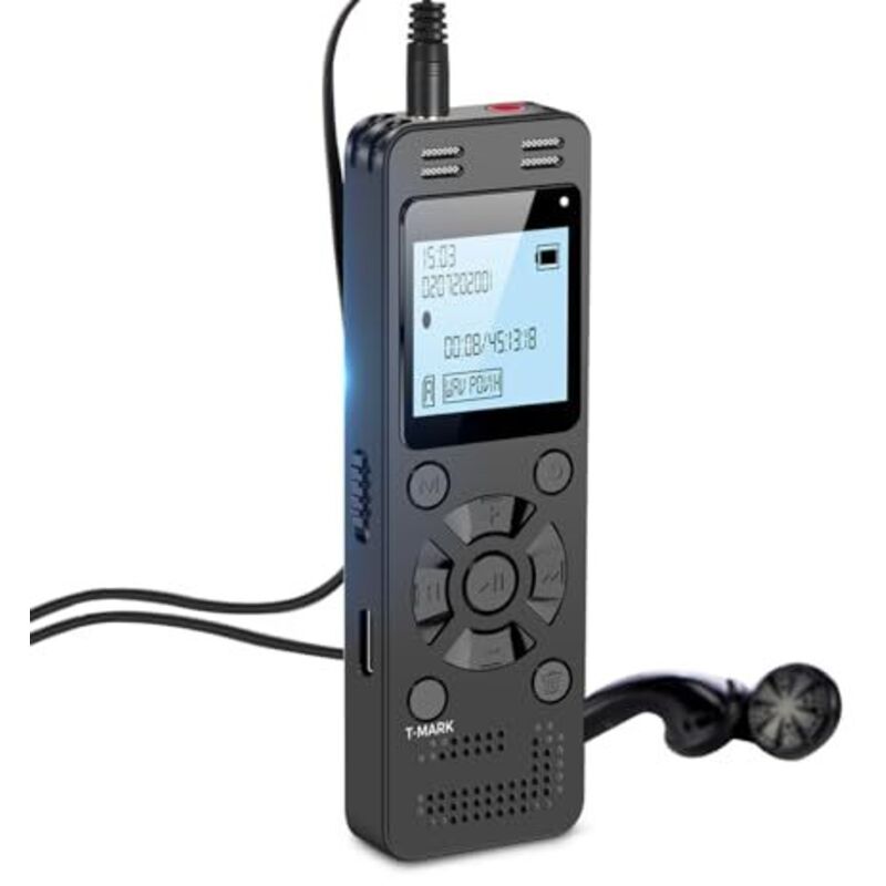128GB Digital Voice Recorder with Playback - 9296 Hours of Recording, Voice Activated Audio Device, Dictaphone with Password, MP3 Player for