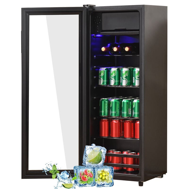 Fortuna Lai - 128L Mini-réfrigérateur - 8L congélateur+120L réfrigérateur + silencieux, système de refroidissement à compresseur, économe en énergie,