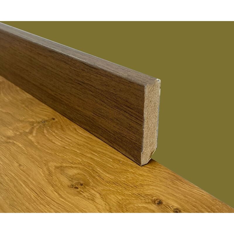 1,29ml mega stock al metro battiscopa Taglio Quadro in Fibra di legno 60x15 noce canaletto