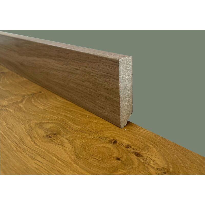 €1,29ml MEGA STOCK AL METRO BATTISCOPA Taglio Quadro in Fibra di legno 60x15 NOCE NAZIONALE