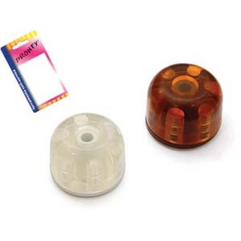12BL FERMAPORTA ADESIVO BIRILLO  MM.30X25 CON FORO VITE IN BLISTER - bianco/trasparente, in bl.2 pz.