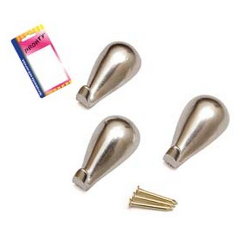 12BL GANCI PER QUADRI A GOCCIA CROMO IN BLISTER - mm.27, in bl.3 pz.