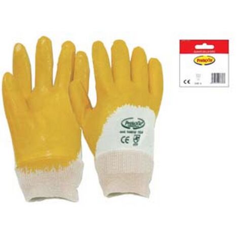 12BL GUANTI DA LAVORO IMPREGNATO IN  NBR COLORE GIALLO - tg. 8