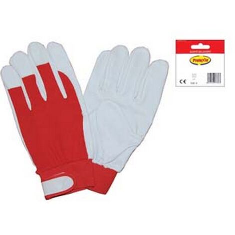 12BL guanti da lavoro in maialino dorso cotone rosso - tg. 8