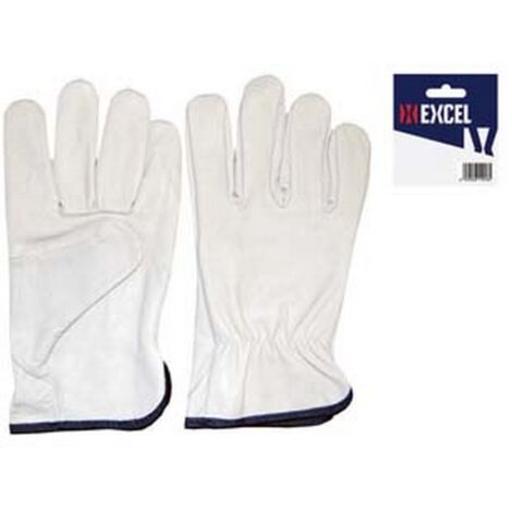 12BL GUANTI DA LAVORO IN PELLE BOVINA BIANCO - tg.8