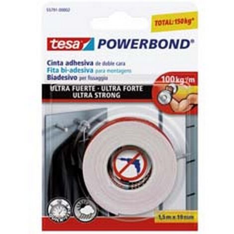 12BL TESA NASTRO BIADESIVO POWERBOND - mm.19h. in rotoli da mt.1,5
