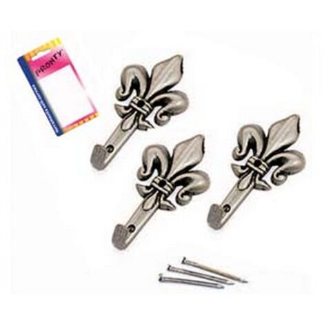 12BLISTER GANCI PER QUADRI GIGLIO ARGENTO GRANDI IN BLISTER - MM.47, IN BL.3 PZ.