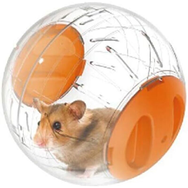 12cm Boule Gym pour Hamsters et Souris Jouet d'Activité pour Petits Animaux Balle d'exercice pour Hamster Nain, Couleurs (Orange)