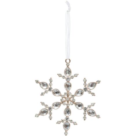 12cm rhinestone copo de nieve de metal decoración del árbol de Navidad - Atmosphera créateur d'intérieur