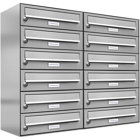 12er Edelstahl Briefkasten Anlage 12 Fach Wandbriefkasten Postkasten