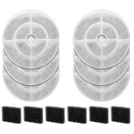 12er-Pack Aktivkohlefilter und Schwämme für 9,5 L Hundenapf-Wasserbrunnen (6 Filter + 6er-Pack)