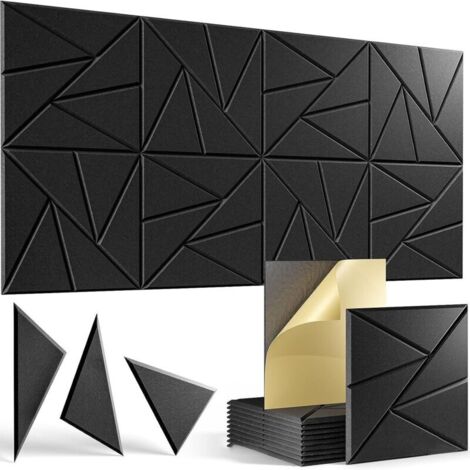 12er-Pack Akustikpaneele, selbstklebend, hochdichter Akustikschaumstoff, geeignet für Wand-, Decken- und Türverkleidungen in Wohnräumen und Studios, 30 x 30 x 0,9 cm
