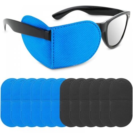12er-Pack Augenklappen für Brillen, medizinische wiederverwendbare Vliesstoff-Augenklappen für Erwachsene und Kinder, linkes und rechtes Auge, Augenklappe für Brillen, Behandlung von Lazy Eye