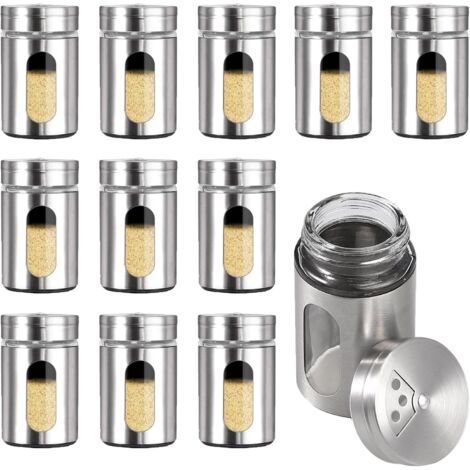 12er-Pack Gewürzgläser-Aufbewahrungsbehälter-Set aus Edelstahl