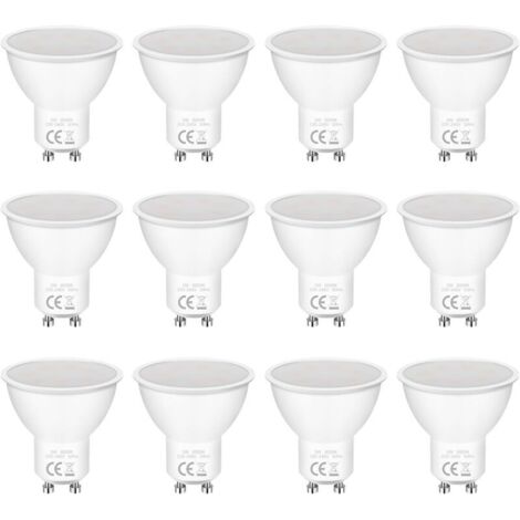 12er-Pack GU10 5W LED-Lampen (entspricht 50W), 3000K, 400lm, 120° Abstrahlwinkel, 220-240V Wechselstrom, nicht dimmbar, flimmerfrei, energiesparende warmweiße LED-Lampen für Schlafzimmer, Wohnzimmer,