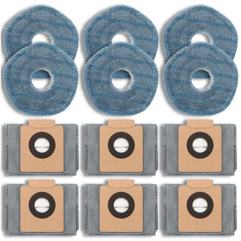 Image of 12er-Pack Roboterstaubsauger-Ersatzzubehör, Staubbeutel und Wischpads für X10 Pro Omni