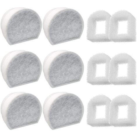 12er-Pack Schaumstoff-Vorfilter und Aktivkohlefilter, kompatibel mit den PetSafe Drinkwell Trinkbrunnen INOX 360 Avalon Pagoda Seascape und Sedona, Filter für Katzen- und Hundetrinkbrunnen