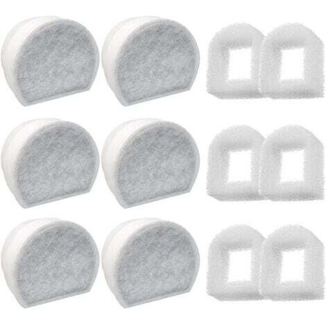 12er-Packung Schaumstoff-Vorfilter und Aktivkohlefilter, kompatibel mit PetSafe Drinkwell Fountain INOX 360 Avalon Pagoda Seascape und Sedona Trinkbrunnen, Filter für Wasserbrunnen für Katzen und Hund