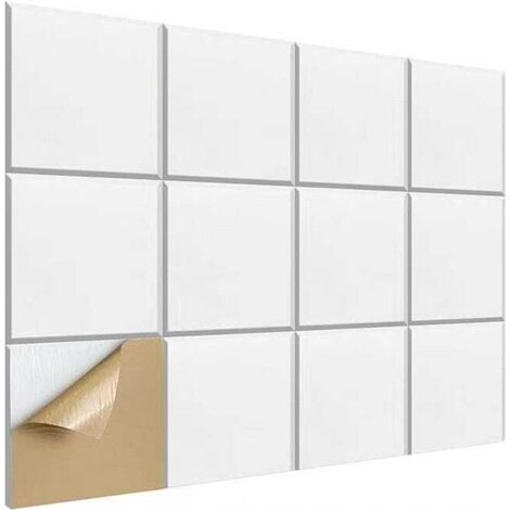 12er Set Akustikpaneele Selbstklebend 30x30cm – Schalldämmung Weiß