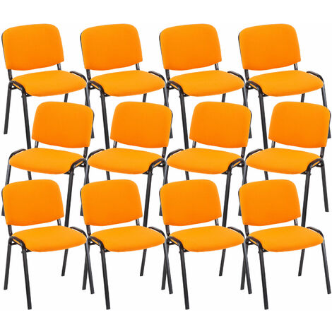 12er Set Besucherstuhl Ken Stoff orange