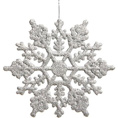 12er Set Weihnachtsbaum Hängende Schneeflocken Weihnachtsdekoration Weihnachtsdekoration Anhänger (Silber)