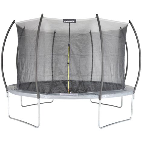 12ft trampoline with inner safety net Grey 365x365x80 cm - Saturne Inner
