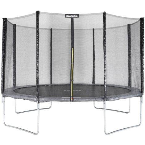 12ft trampoline with safety net Grey 365x365x80 cm - Saturne