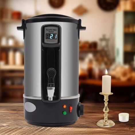 12L Acero inoxidable Fundidor de cera eléctrico DIY Fabricación de velas aromáticas Pantalla digital LED Temperatura ajustable 86℉-212℉