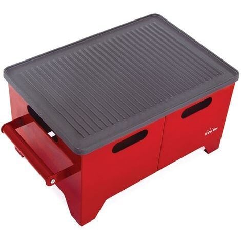 PURLINE 1.2L Biokraftstoff-Grill aus schwarzem Stahl und gusseiserner Grillplatte