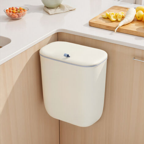 12L Hanging Rubbish Bin for Kitchen Bathroom With Lid