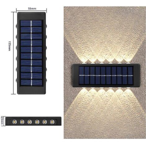 12LEDSOLARWANDLEUCHTEIP65BIDIREKTIONALGARTENTE-B0570