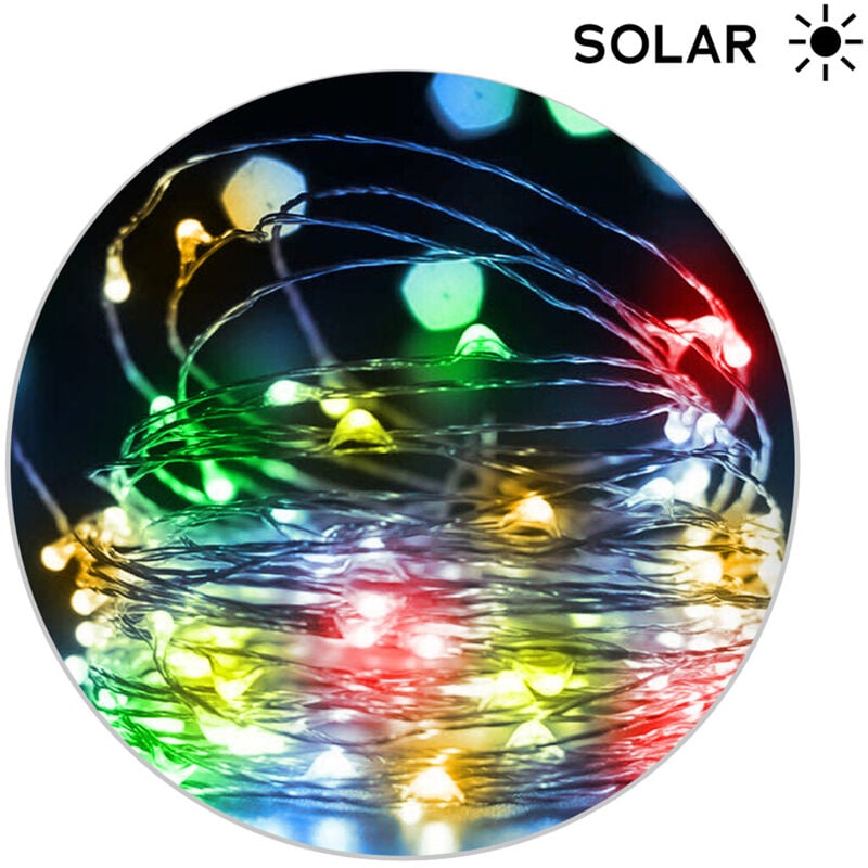 

12m. guirnalda alambre solar con 100 Leds multicolor ( 79.750/12/RGB) - Electro Dh